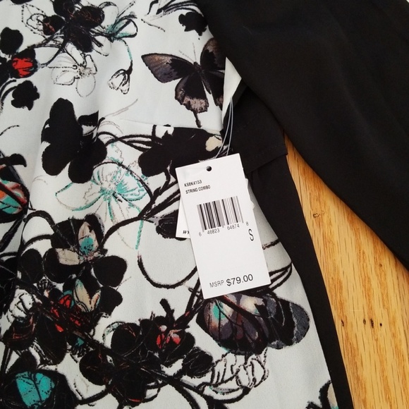 Kensie Abstract Digital Floral Printed Blouse NWT - Picture 5 of 7